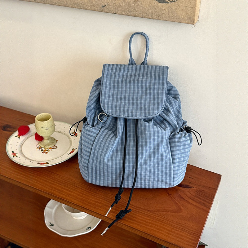 Canvas Backpack Casual - Легкий рюкзак для ноутбука в клетку