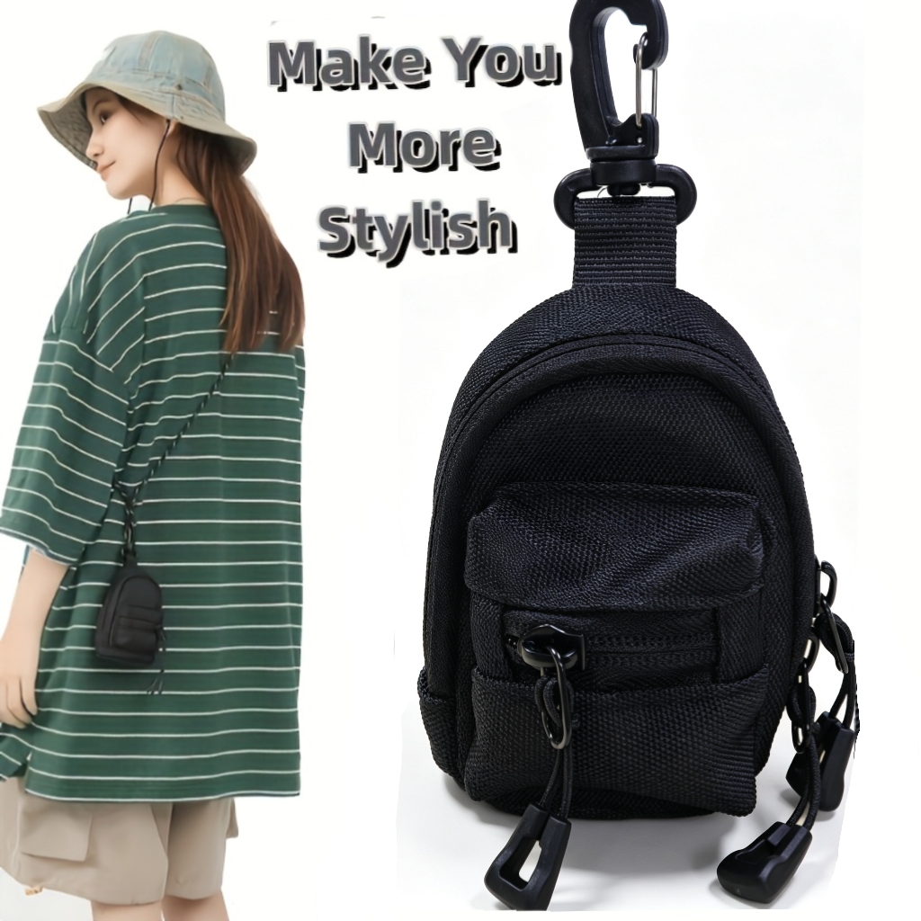 Mini Backpack Purse - Мужской нейлоновый мини-кошелек-кармашек на молнии с
