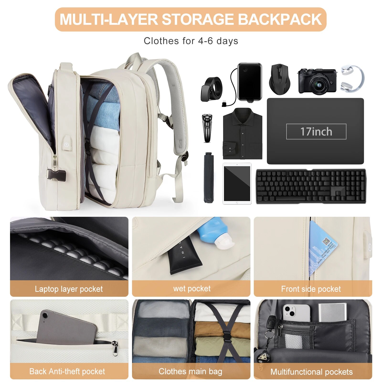Женский дорожный рюкзак Likros – обзор и цена Travel Backpack Anti Theft